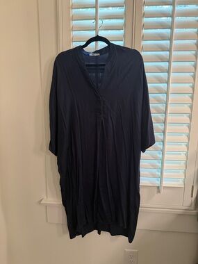 Women's Navy V-Neck Tunic Dress - Unbranded